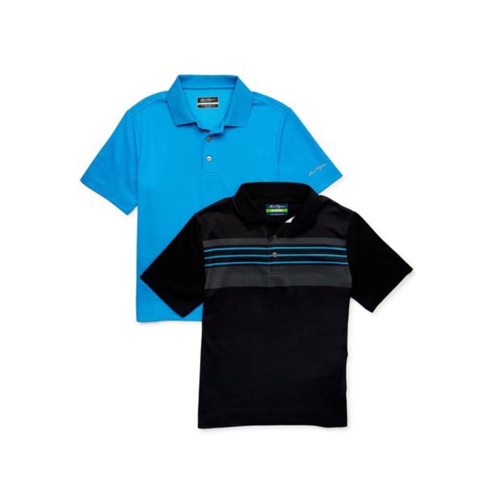 Boys’ Solid and Printed Polo Shirts, Set of 2, size L (10-12)